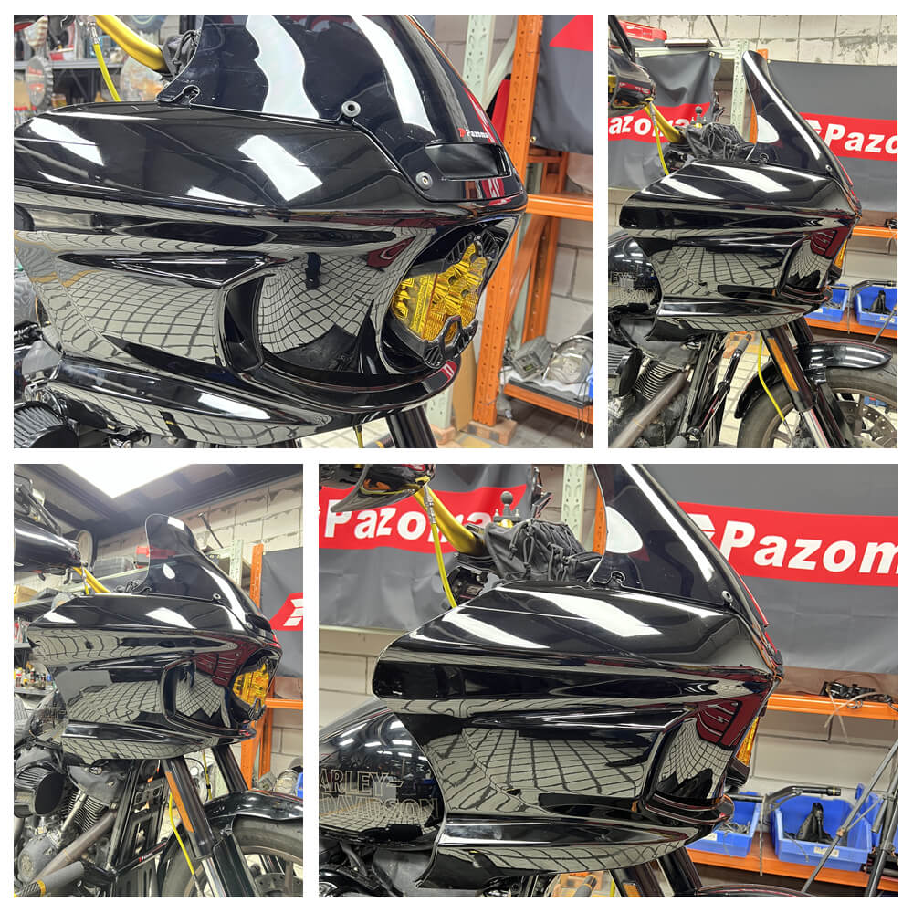 Baja Designs LP6 and Shark Demon 2 Headlight Bracket System Mounting Assembly For Harley Softail M8 Low Rider ST 117 FXLRST FXRST 2022-2025 - pazoma