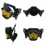 Baja Designs LP6 and Shark Demon 2 Headlight Bracket System Mounting Assembly For Harley Softail M8 Low Rider ST 117 FXLRST FXRST 2022-2025 - pazoma