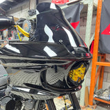 Baja Designs LP6 and Shark Demon 2 Headlight Bracket System Mounting Assembly For Harley Softail M8 Low Rider ST 117 FXLRST FXRST 2022-2025 - pazoma