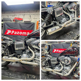 2 into 1 Big Bore Exhaust System Stainless Steel Muffler For Harley Dyna 2006-2017 Fat Bob Low Rider S Street Bob Wide Super Glide FXD - pazoma