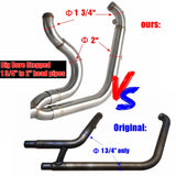 Harley M8 Softail 2 into 1 Big Bore Full Exhaust System Stainless Steel Muffler Low Rider S ST Fat Street Bob Standard Slim Deluxe FXLR '18-Up - pazoma