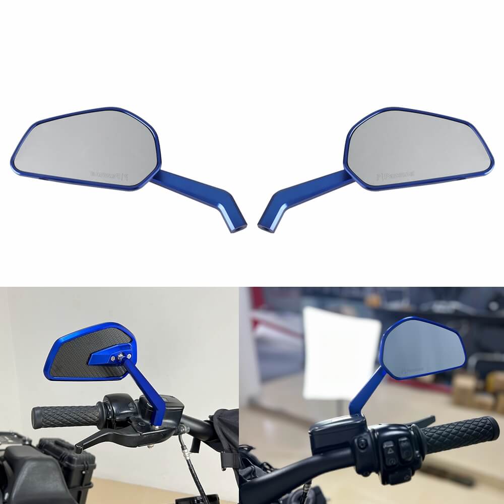 CNC Carbon Fiber Mirrors Rearview Side Mirror For 8mm 10mm Mirror Thread and Harley Davidson - pazoma