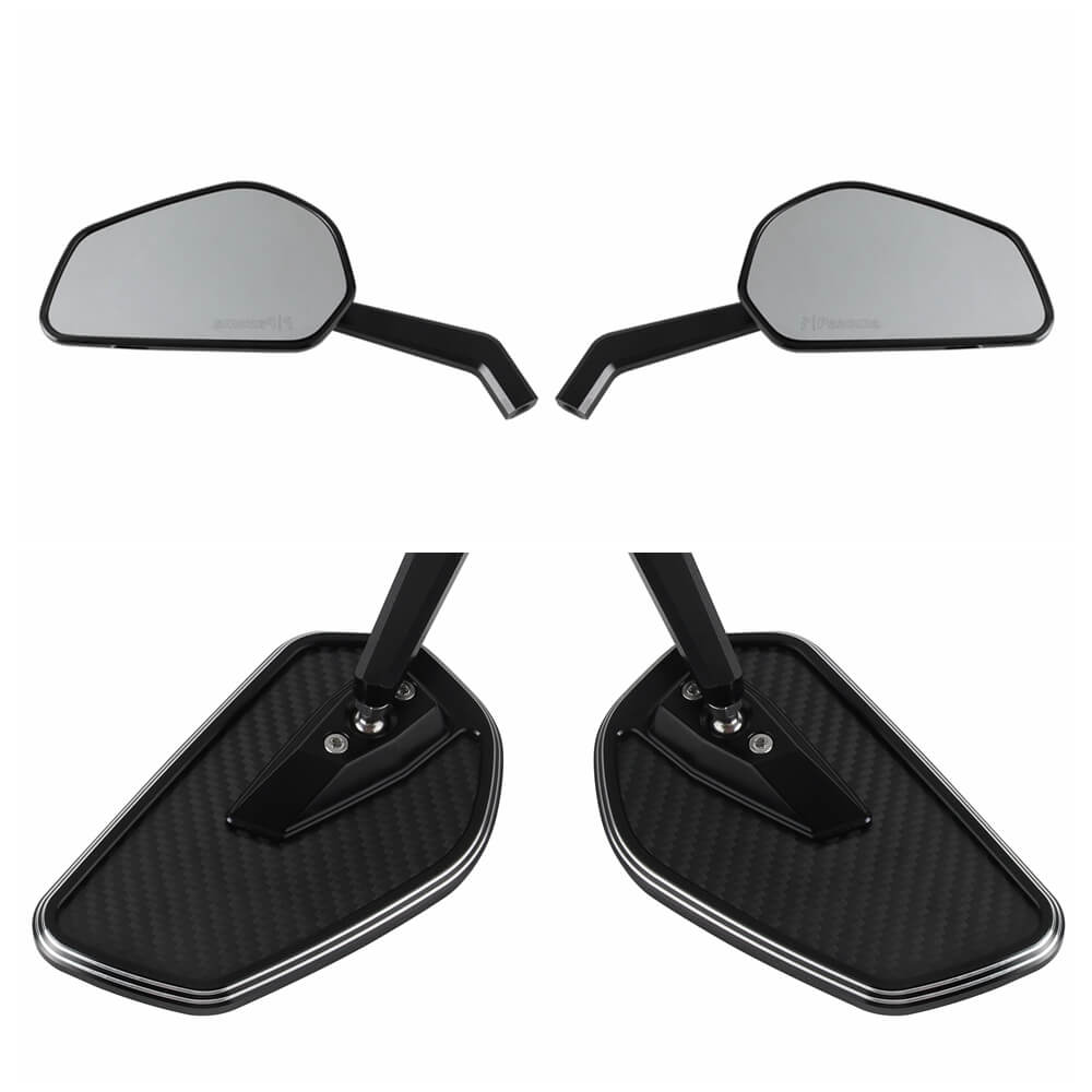 Club Style CNC Carbon Fiber Mirrors Rearview Side Mirror For Harley Street Road Glide Dyna Low Rider Super Glide Sportster XL T-Bars - pazoma