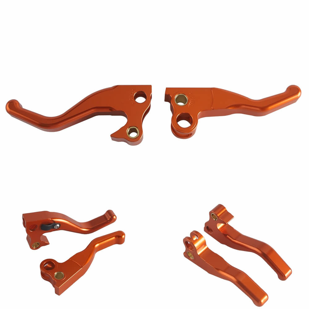 CNC Shorty Hand Control Lever Kit Brake Clutch Levers For Harley FL FX FXST FLST FXD FXR XL 1982-1995 Models by V-Twin - pazoma