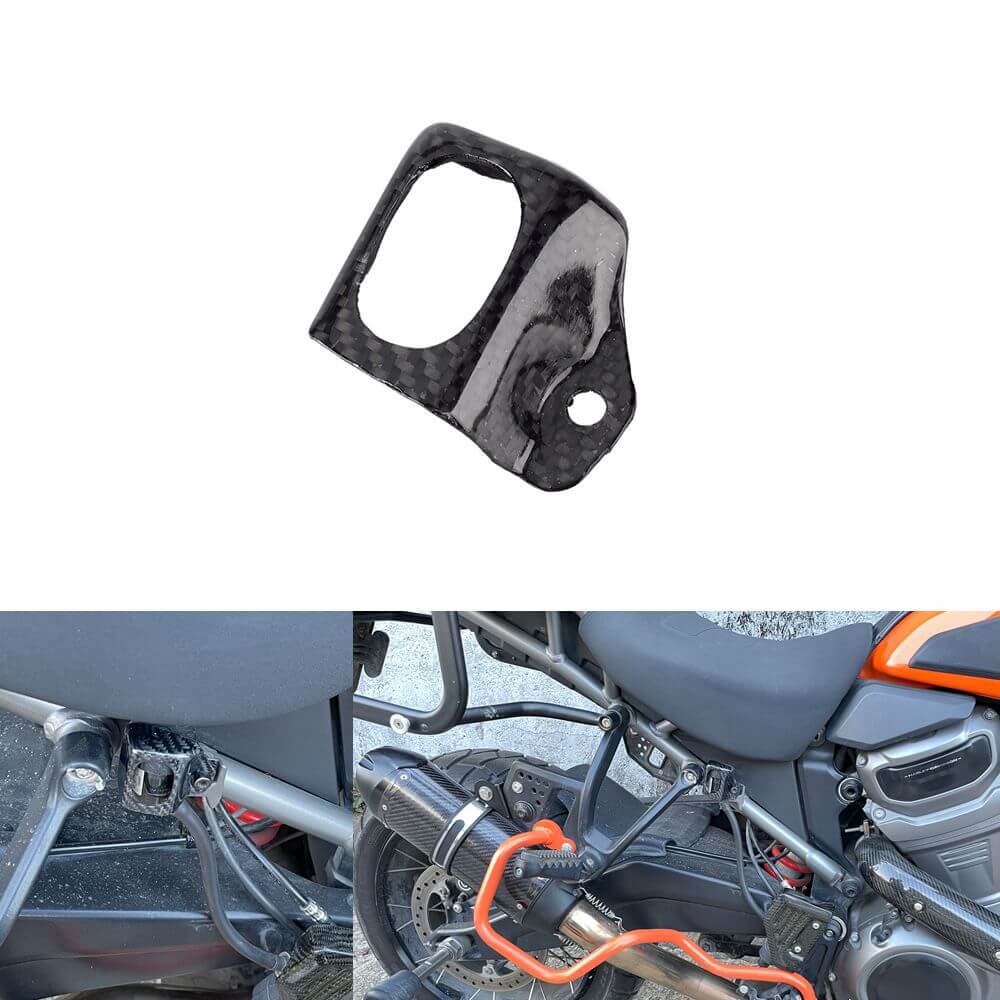 Carbon Fiber Oil Cup Cap Protector Cover Rear Brake Pump Fluid Reservoir Guard For Harley Pan America 1250 ST Special RA1250S RA1250 CVO RA1250SE 21- - pazoma