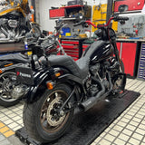 Harley M8 Softail Low Rider S FXLR FXLRS Low profile Fixed Mini Sports Sissy Bar Kit Club Style Backrests 2018-2025 - pazoma