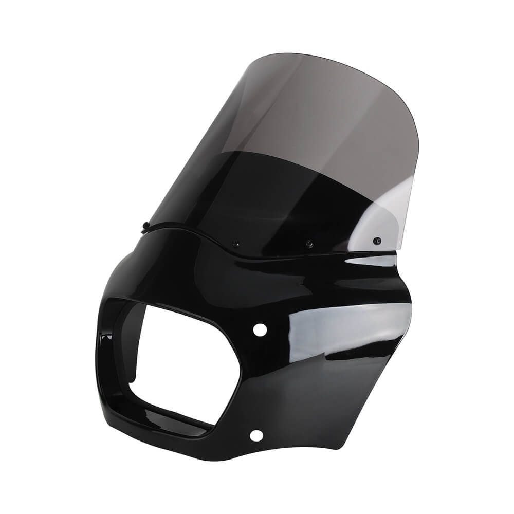 Harley Softail M8 Fat Bob FXFB 114 FXFBS Club Style Headlight Fairing Front Mask w/11" 15" Windshield 2018up - pazoma