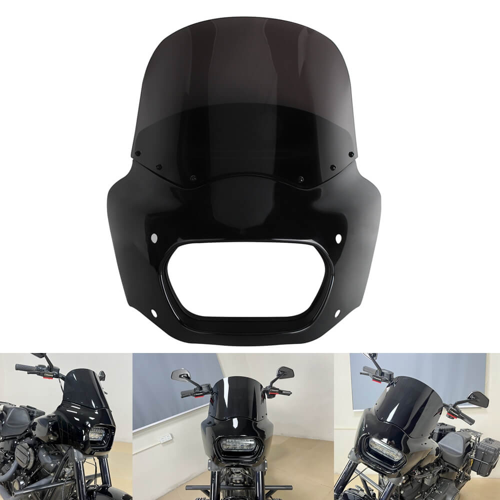 Club Style Front Headlight Fairing w/15" 11" Windshield For Harley Softail M8 Fat Bob 114 FXFB FXFBS 2018-2025 - pazoma