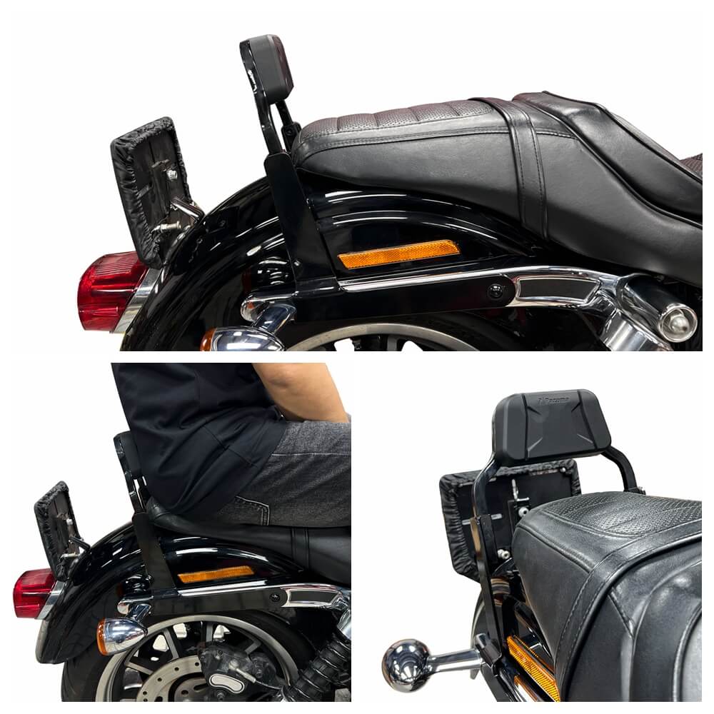 Club Style Passenger Backrests Low profile Fixed Mini Sissy Bar Kit For Harley Dyna Low Rider FXDL Street Bob FXDB Super Glide FXD '06-'17 - pazoma