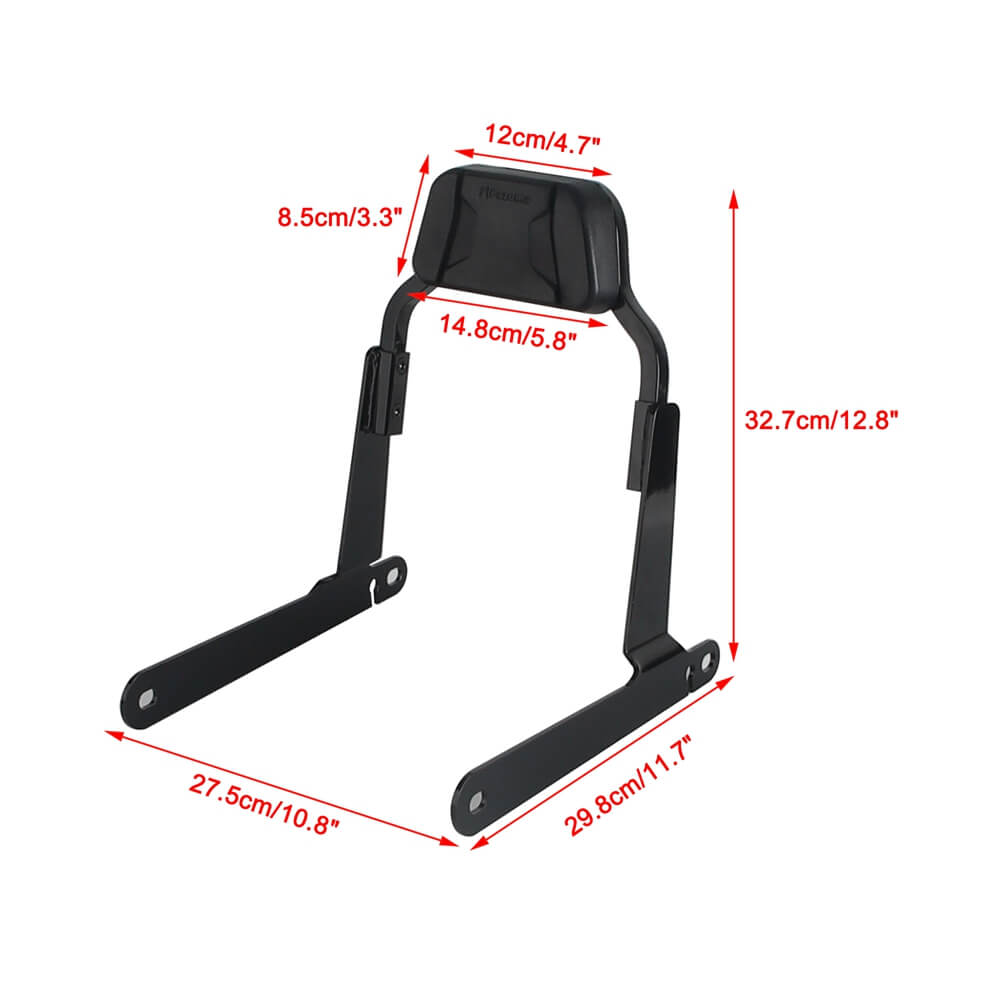 Club Style Passenger Backrests Low profile Fixed Mini Sports Sissy Bar Kit For Harley Dyna Low Rider FXDL Street Bob FXDB Super Glide FXD '06-'17 - pazoma