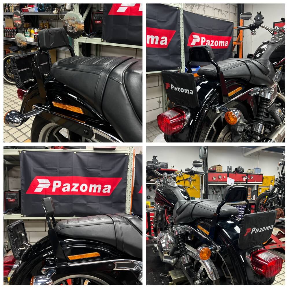 Club Style Passenger Backrests Low profile Fixed Mini Sissy Bar Kit For Harley Dyna Low Rider FXDL Street Bob FXDB Super Glide FXD '06-'17 - pazoma