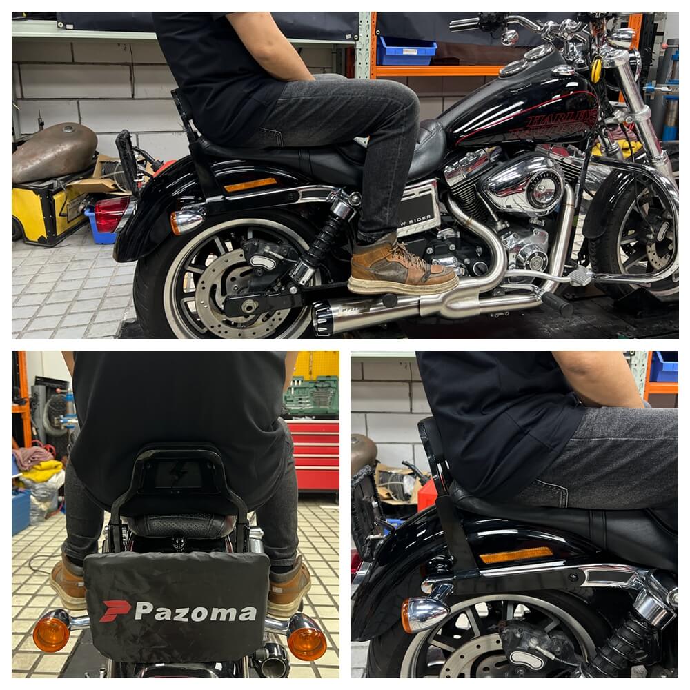 Club Style Passenger Backrests Low profile Fixed Mini Sissy Bar Kit For Harley Dyna Low Rider FXDL Street Bob FXDB Super Glide FXD '06-'17 - pazoma