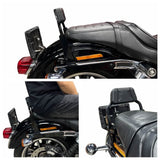 Club Style Passenger Backrests Low profile Fixed Mini Sissy Bar Kit For Harley Dyna Low Rider FXDL Street Bob FXDB Super Glide FXD '06-'17 - pazoma