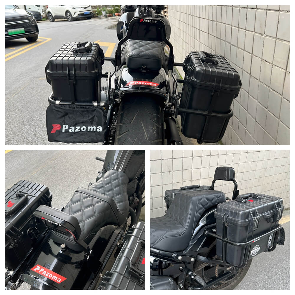 Club Style Passenger Backrests Low profile Fixed Mini Sports Sissy Bar Kit For Harley M8 Softail Fat Bob FXFB FXFBS 2018-2025 - pazoma