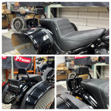 Harley M8 Softail Low Rider ST FXLRST FXRST Sport Glide FLSB Club Style Passenger Backrests Low profile Fixed Mini Sports Sissy Bar Kit 18-up - pazoma