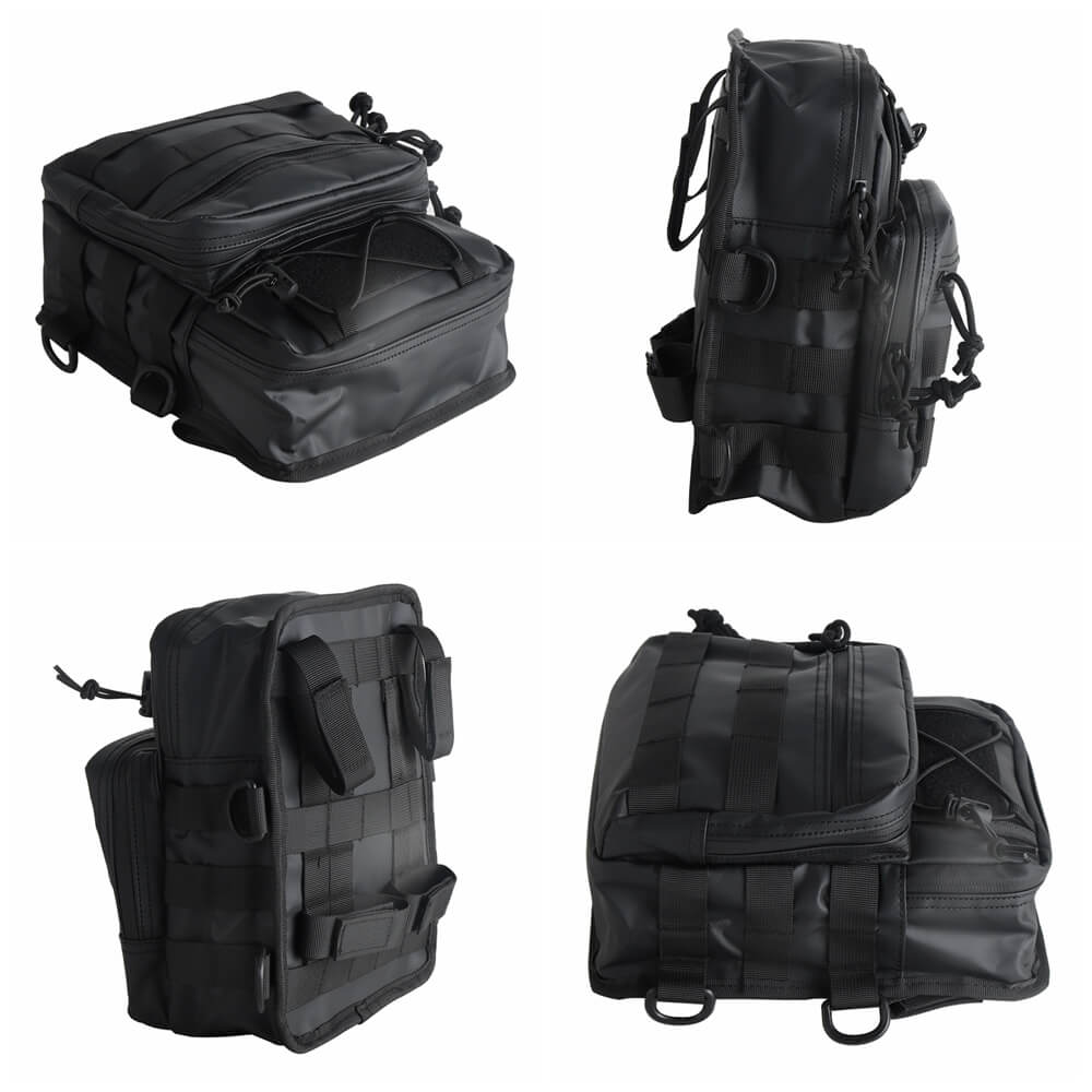 Club Style Tall Utility Molle Traveller Bar Handlebar T-Bar Bag For Harley Softail Dyna Sportster Street Bob 500d PVC waterproof Handlebar Bag - pazoma