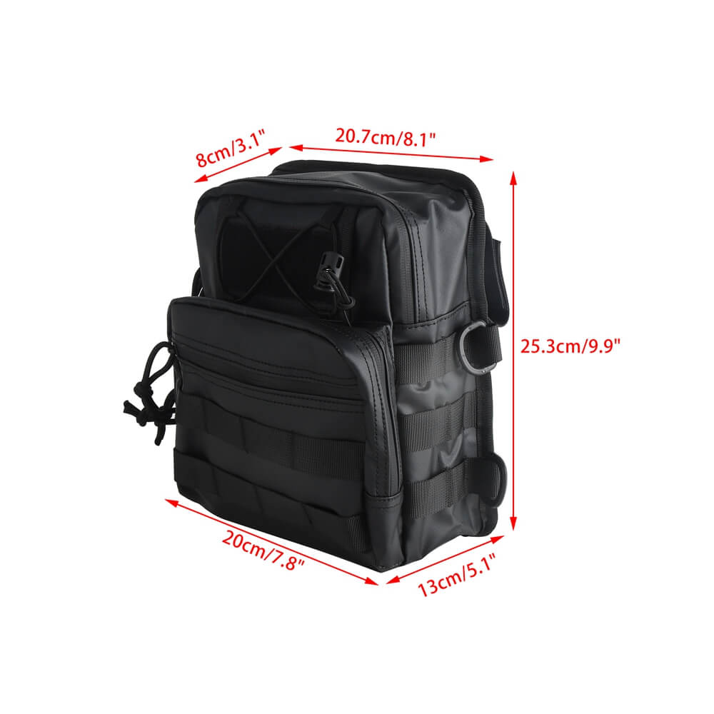 Club Style Tall Utility Molle Traveller Bar Handlebar T-Bar Bag For Harley Softail Dyna Sportster Street Bob 500d PVC waterproof Handlebar Bag - pazoma