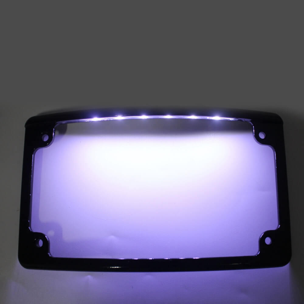 Curved License Plate Mount Relocation Bracket with LED Frame For Harley M8 Softail Low Rider S/ST FXLRS FXLRST 2020-2025 - pazoma