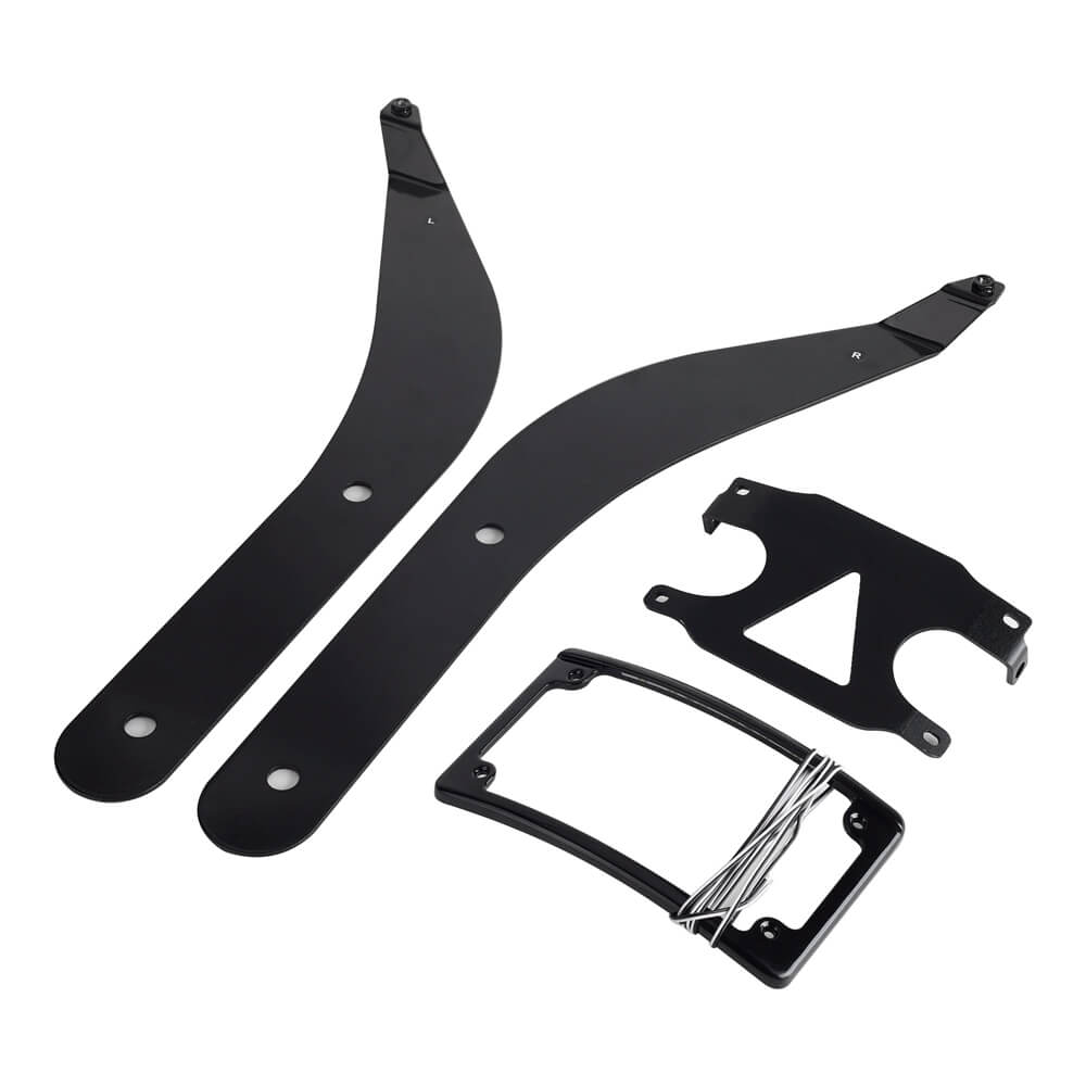 Curved License Plate Mount Relocation Bracket with LED Frame For Harley M8 Softail Low Rider S/ST FXLRS FXLRST 2020-2025 - pazoma