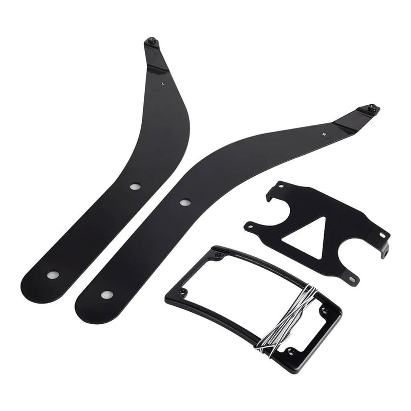 Curved License Plate Mount Relocation Bracket with LED Frame For Harley M8 Softail Low Rider S/ST FXLRS FXLRST 2020-2025 - pazoma