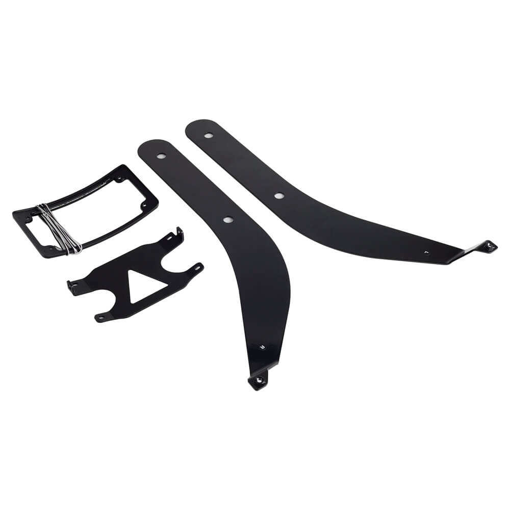 Curved License Plate Mount Relocation Bracket with LED Frame For Harley M8 Softail Low Rider S/ST FXLRS FXLRST 2020-2025 - pazoma