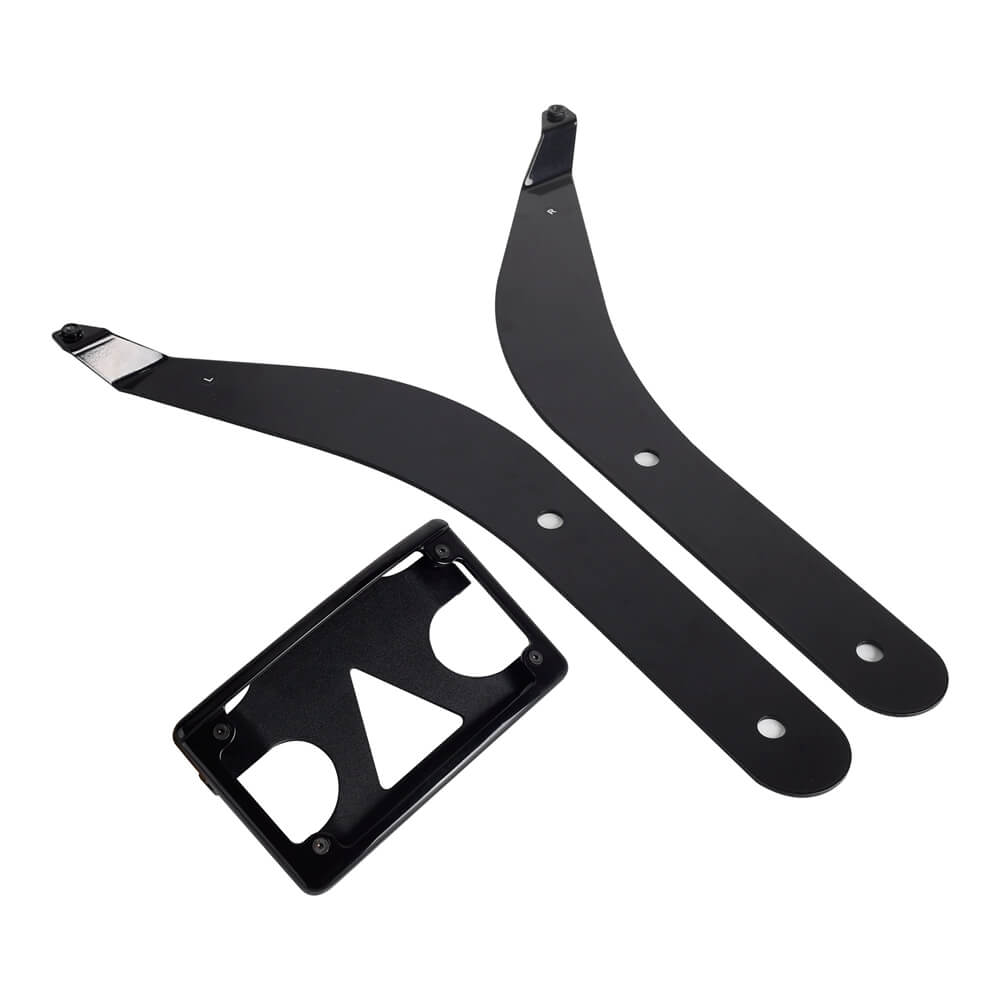 Curved License Plate Mount Relocation Bracket with LED Frame For Harley M8 Softail Low Rider S/ST FXLRS FXLRST 2020-2025 - pazoma