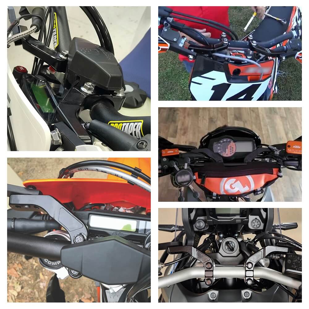 Dirt Bike 7/8" 1-1/8" Handlebar Handguard Bar Clamp Mounts For KTM Husqvarna Honda Suzuki Kawasaki Yamaha - pazoma
