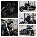 Harley V-Rod Choppers Bobbers Cyclops Custom Motorcycle Headlight Double Oval Wave Twin Headlamp - pazoma