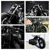 Harley V-Rod Choppers Bobbers Cyclops Custom Motorcycle Headlight Double Oval Wave Twin Headlamp - pazoma