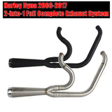 2-into-1 Full Complete Exhaust System Stainless Steel Muffler For 2006-17 Harley Dyna Fat Bob Low Rider S Street Bob Wide Super Glide - pazoma