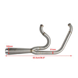 2-into-1 Full Complete Exhaust System Stainless Steel Muffler For 2006-17 Harley Dyna Fat Bob Low Rider S Street Bob Wide Super Glide - pazoma