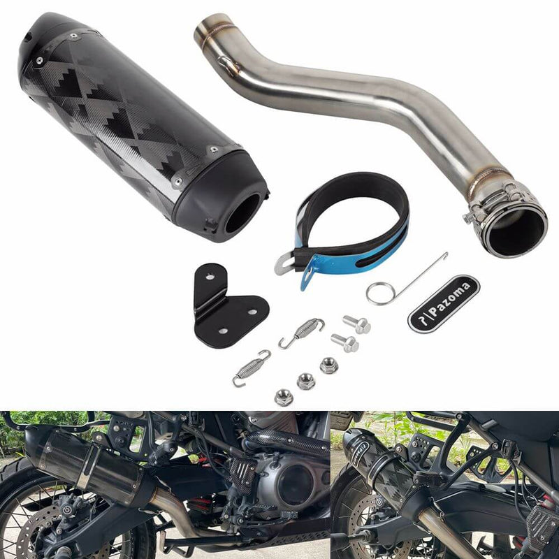 Carbon Fiber Street Cannon Muffler Slip-On Pipe Exhaust System For Harley Pan America 1250 RA1250ST Special CVO RA1250SE RA1250S 2021-2025 - pazoma