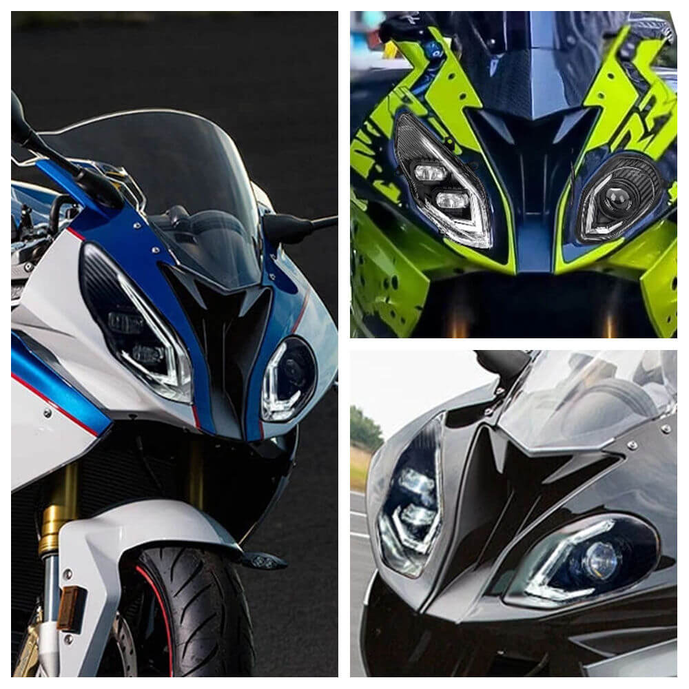 For BMW S1000RR 2015-2018 LED Headlight Assembly with Daylight Running Light DRL Plug and Play Big Improvement Over Stock Headlamp - pazoma