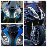For BMW S1000RR 2015-2018 LED Headlight Assembly with Daylight Running Light DRL Plug and Play Big Improvement Over Stock Headlamp - pazoma