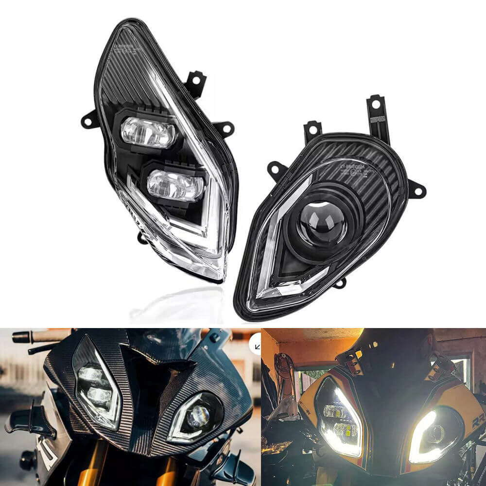 For BMW S1000RR 2015-2018 LED Headlight Assembly with Daylight Running Light DRL Plug and Play Big Improvement Over Stock Headlamp - pazoma