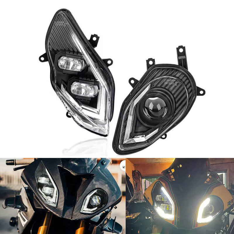 For BMW S1000RR 2015-2018 LED Headlight Assembly with Daylight Running Light DRL Plug and Play Big Improvement Over Stock Headlamp - pazoma