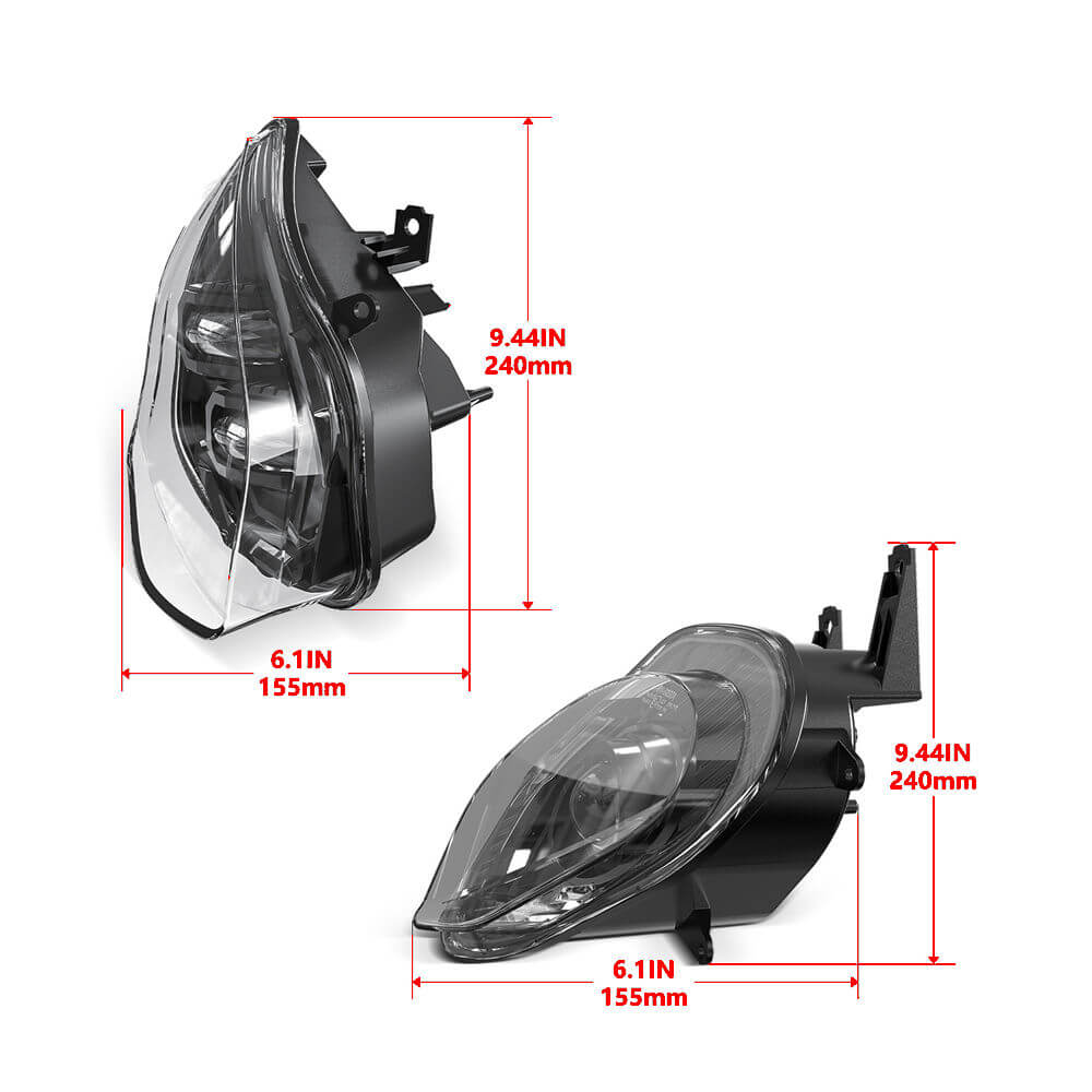 For BMW S1000RR 2015-2018 LED Headlight Assembly with Daylight Running Light DRL Plug and Play Big Improvement Over Stock Headlamp - pazoma
