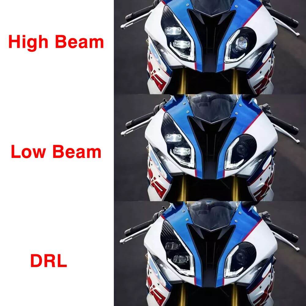 For BMW S1000RR 2015-2018 LED Headlight Assembly with Daylight Running Light DRL Plug and Play Big Improvement Over Stock Headlamp - pazoma