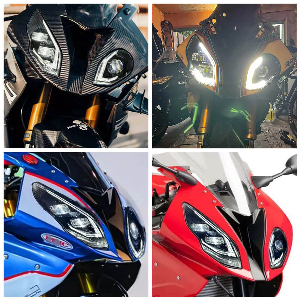 For BMW S1000RR 2015-2018 LED Headlight Assembly with Daylight Running Light DRL Plug and Play Big Improvement Over Stock Headlamp - pazoma