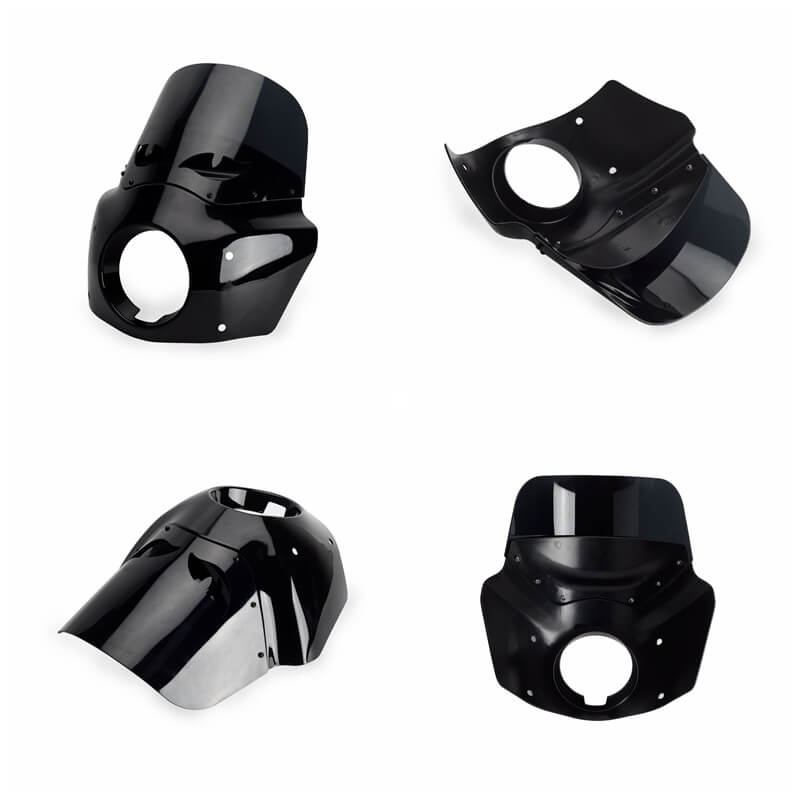 Headlight Fairing w/11" Eye Shape Vented Windshield Headlight Relocation Block for Harley Softail M8 Street Bob FXBB Standard Low Rider - pazoma