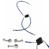 Front Extended Length Upper Lower Brake Line w/ABS Master Cylinder Kit For Harley Softail Low Rider ST S Fat Bob FXDRS 9-13" Handlebar - pazoma