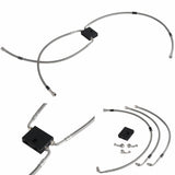 Front Extended Length Upper Lower Brake Line w/ABS Master Cylinder Kit For Harley Softail Low Rider ST S Fat Bob FXDRS 9-13" Handlebar - pazoma