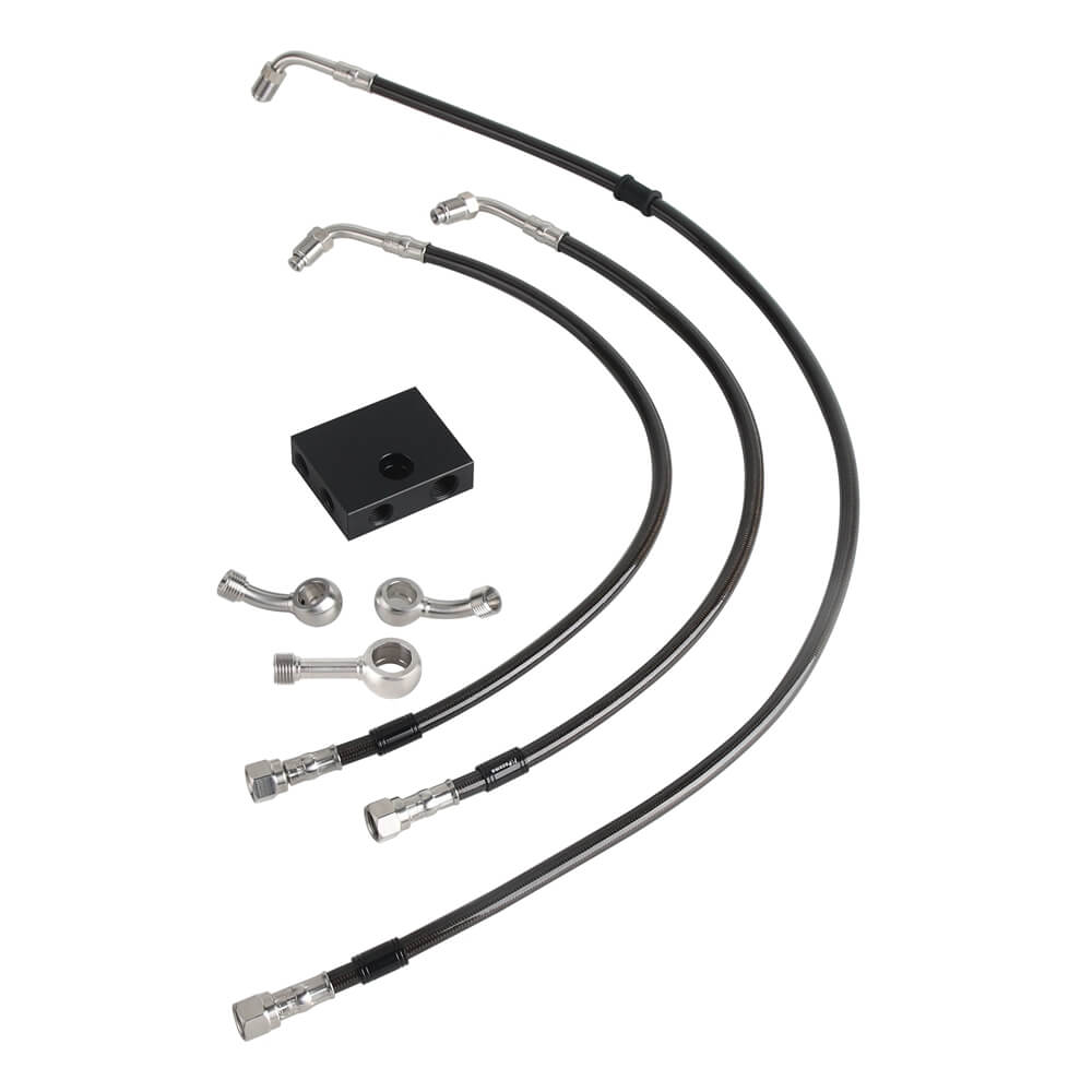 Extended Length Upper Lower Brake Line w/ABS Master Cylinder For Harley Softail Low Rider ST S Fat Bob FXDR - pazoma