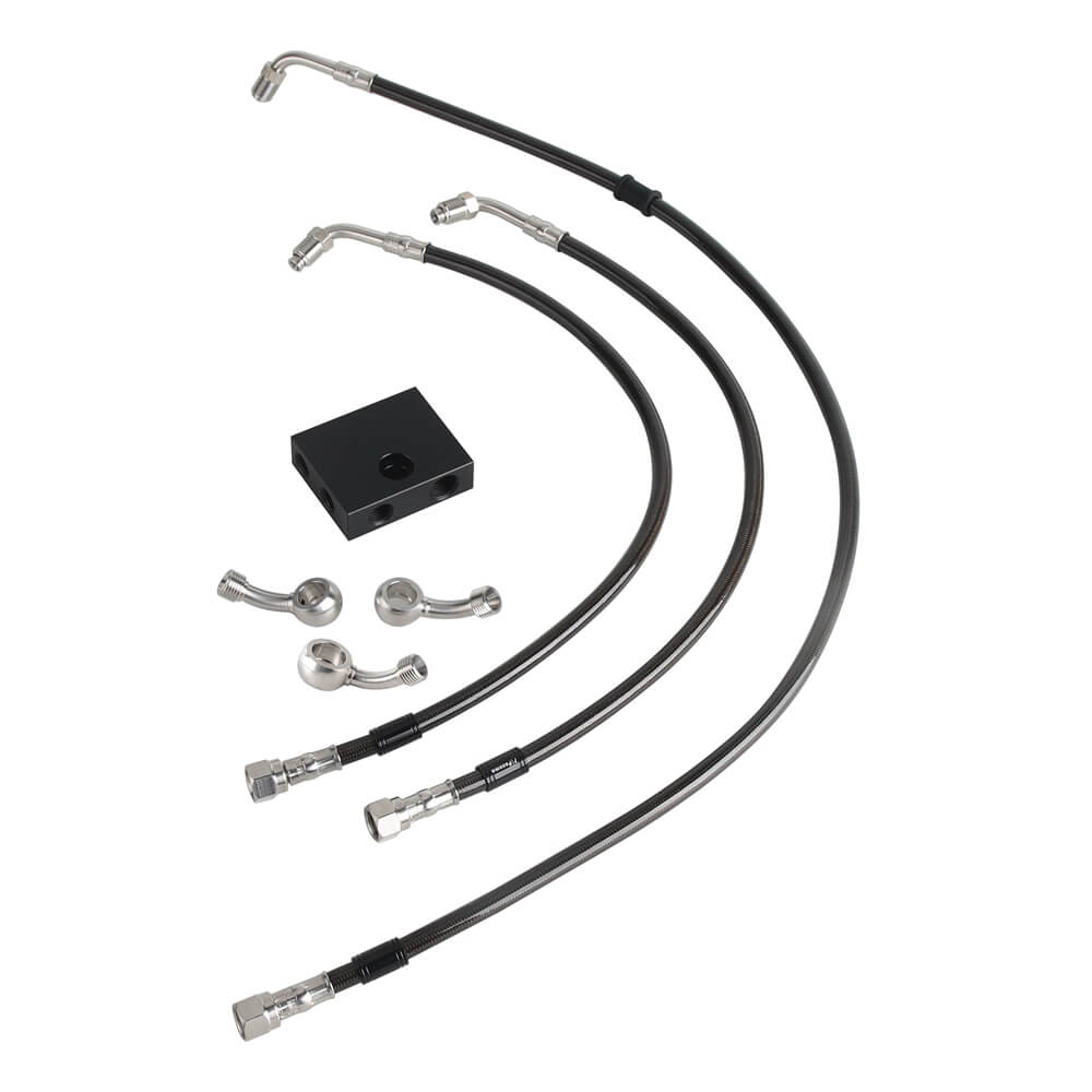 Extended Length Upper Lower Brake Line w/ABS Master Cylinder For Harley Softail Low Rider ST S Fat Bob FXDR - pazoma