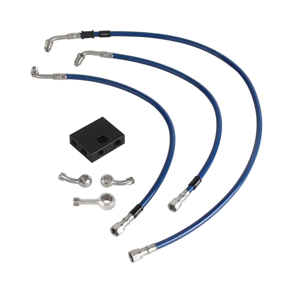 Extended Length Upper Lower Brake Line w/ABS Master Cylinder For Harley Softail Low Rider ST S Fat Bob FXDR - pazoma