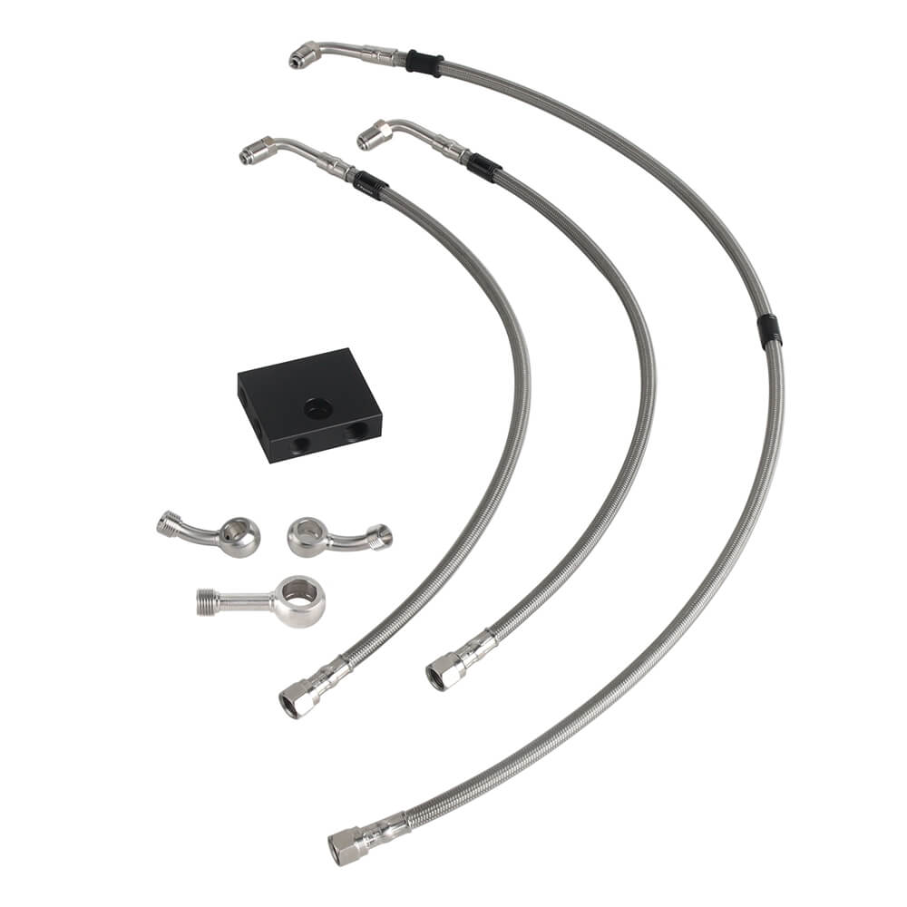 Extended Length Upper Lower Brake Line w/ABS Master Cylinder For Harley Softail Low Rider ST S Fat Bob FXDR - pazoma