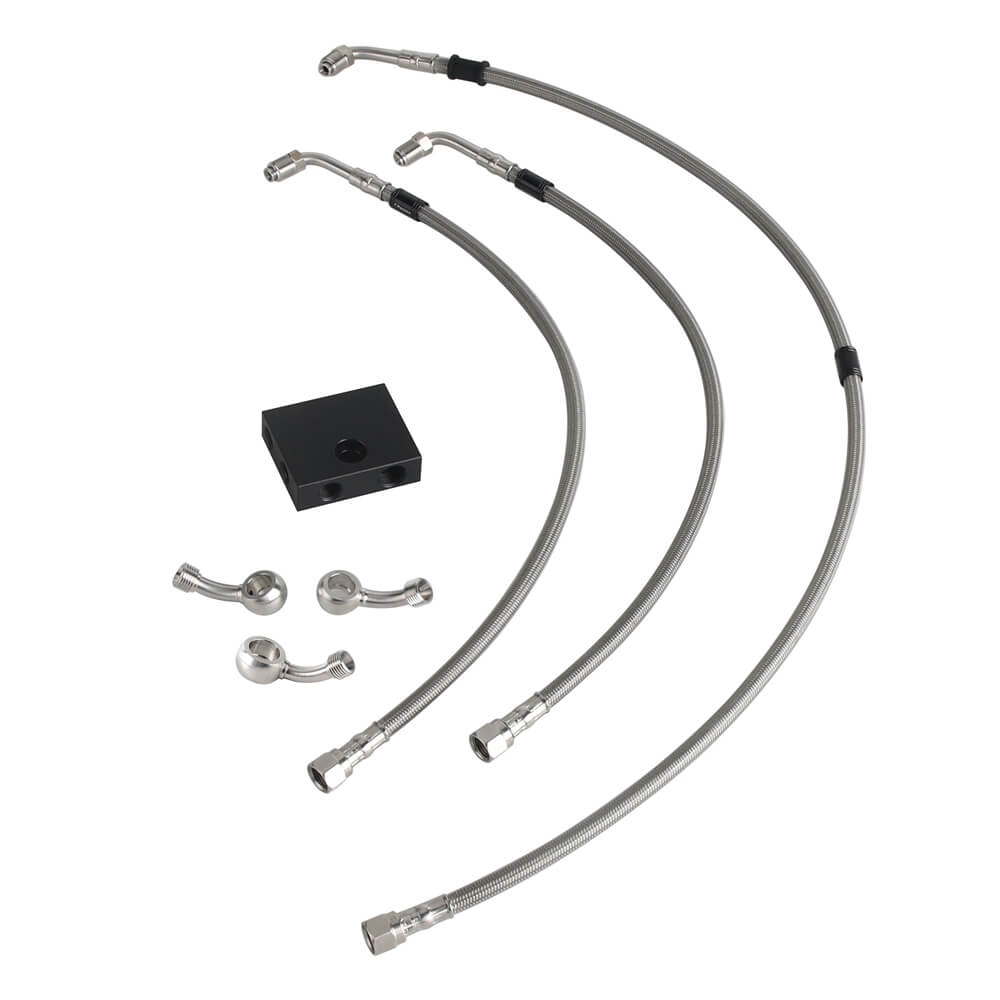 Extended Length Upper Lower Brake Line w/ABS Master Cylinder For Harley Softail Low Rider ST S Fat Bob FXDR - pazoma