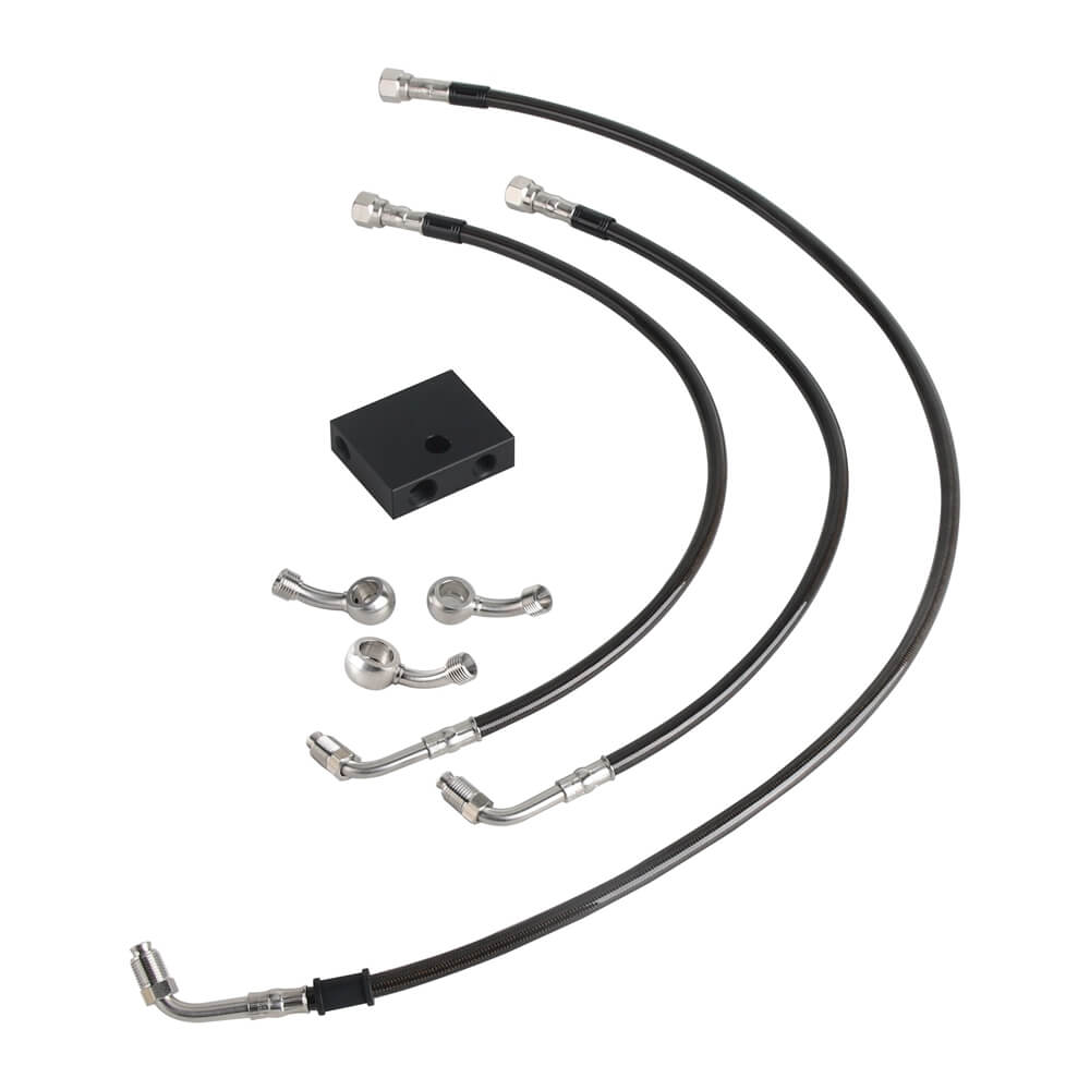 Extended Length Upper Lower Brake Line w/ABS Master Cylinder For Harley Softail Low Rider ST S Fat Bob FXDR - pazoma