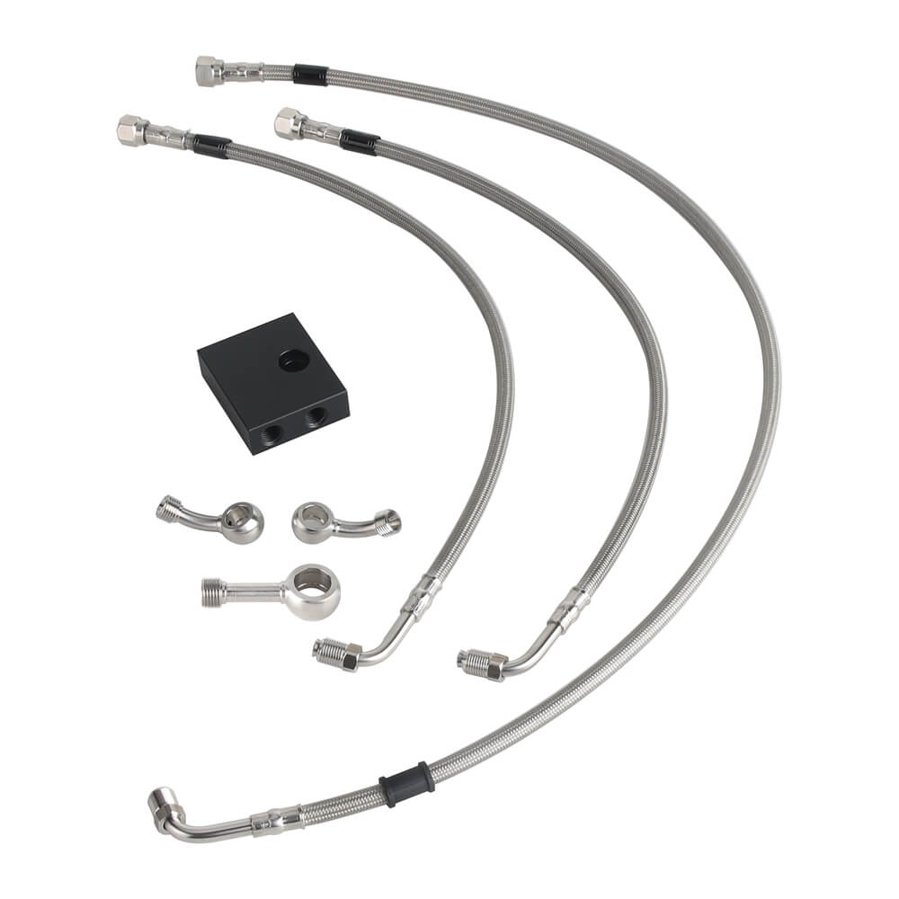 Extended Length Upper Lower Brake Line w/ABS Master Cylinder For Harley Softail Low Rider ST S Fat Bob FXDR - pazoma