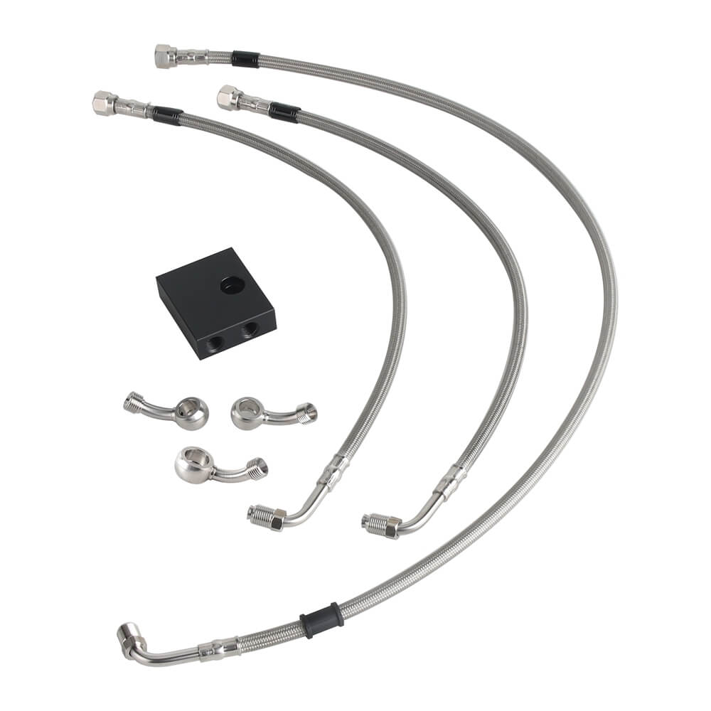 Harley Softail M8 Low Rider ST S FXLRST Fat Bob FXFB FXDRS 16-18" Handlebar Front Extended Length Upper Lower Brake Line w/ABS - pazoma